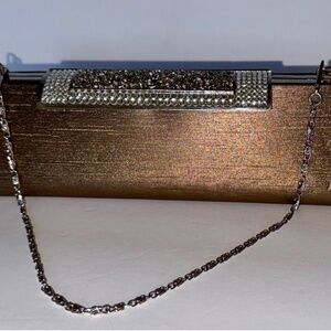 Joy Max Silk Evening Clutch | Rhinestone Closure | NWT